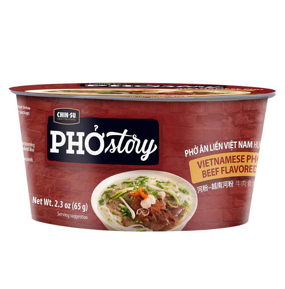 chin-su pho story vietnamese beef flavored instant noodle bowl