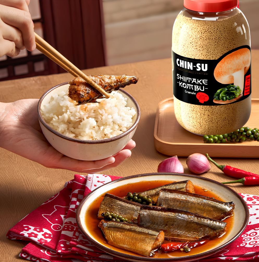 chin-su shiitake and kombu granules for fish cooking