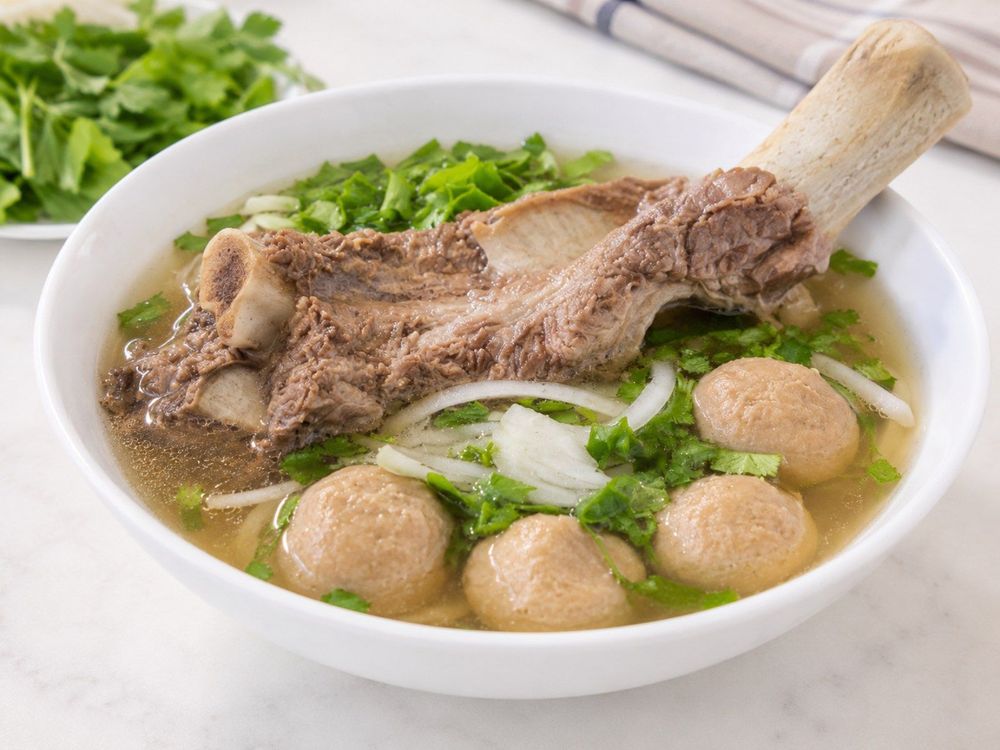 Beef rib pho Vietnamese noodle soup