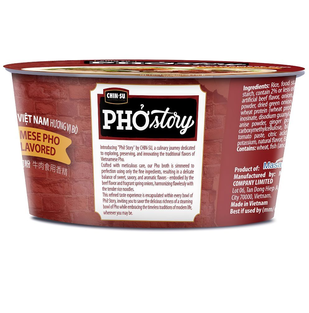 vietnamese pho beef flavored instant noodle bowl