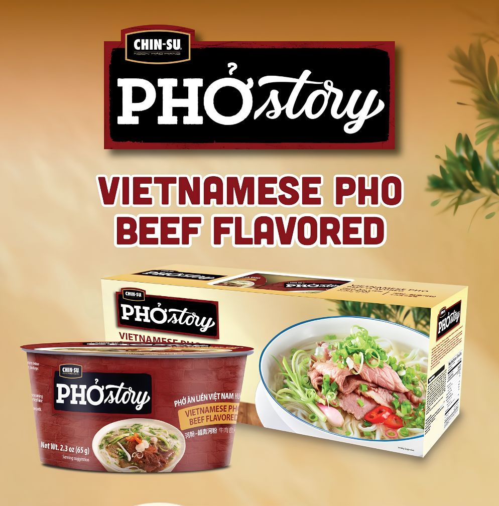 vietnamese pho beef flavored instant noodle bowl